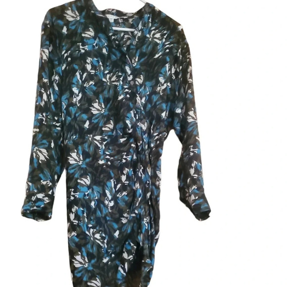 VERONICA BEARD GEORGINA BUTTON FRONT SILK FLORAL DRESS, SIZE 2 - Picture 2 of 6